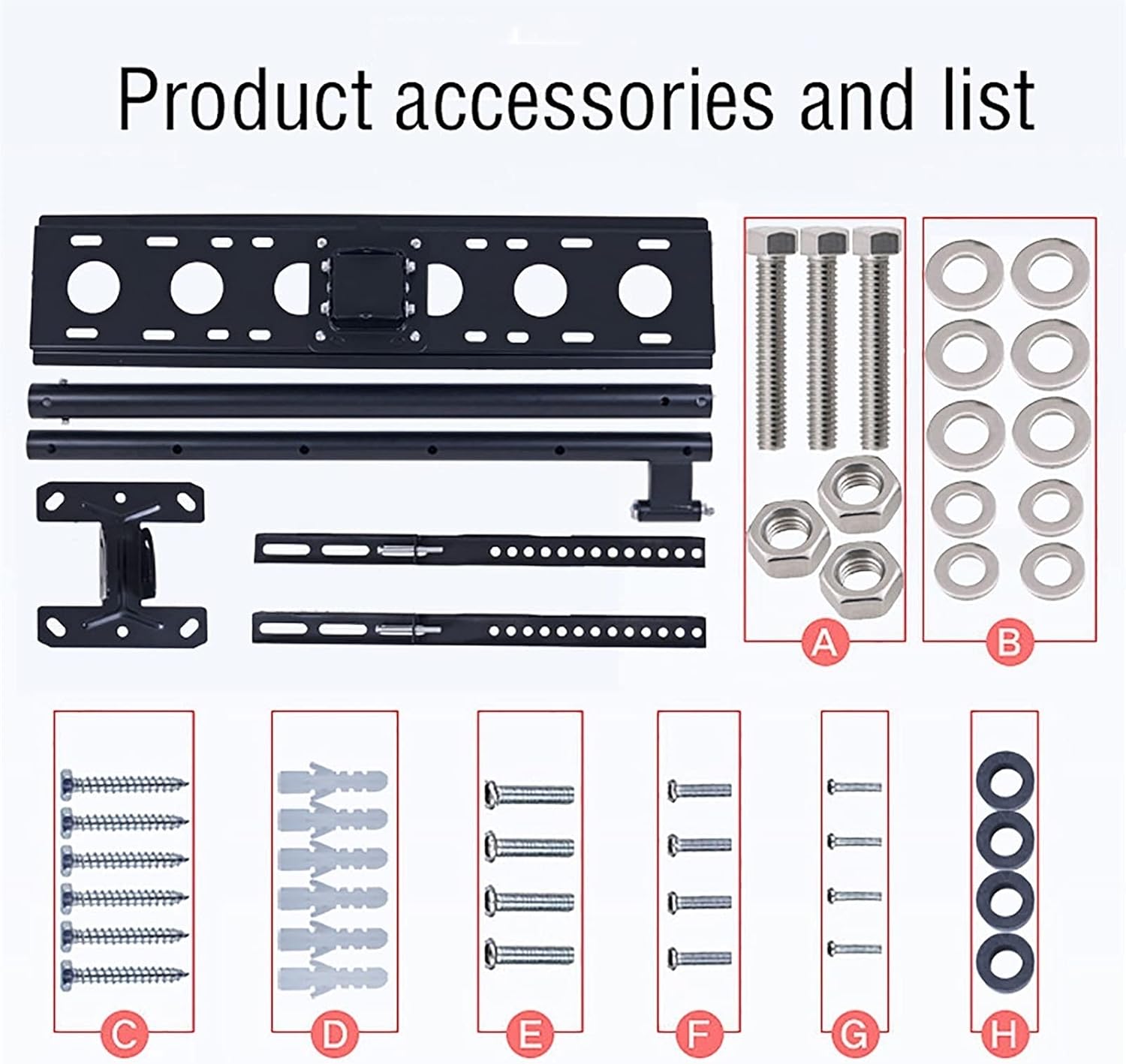 tv Wall Mount Ceiling TV Mount Bracket, 360° Rotation Tilting Swiveling TV Stand, Fits Most 32-70 Inch TVs, Max 600x400mm (Size : 1.1-1.8m) (1.1)