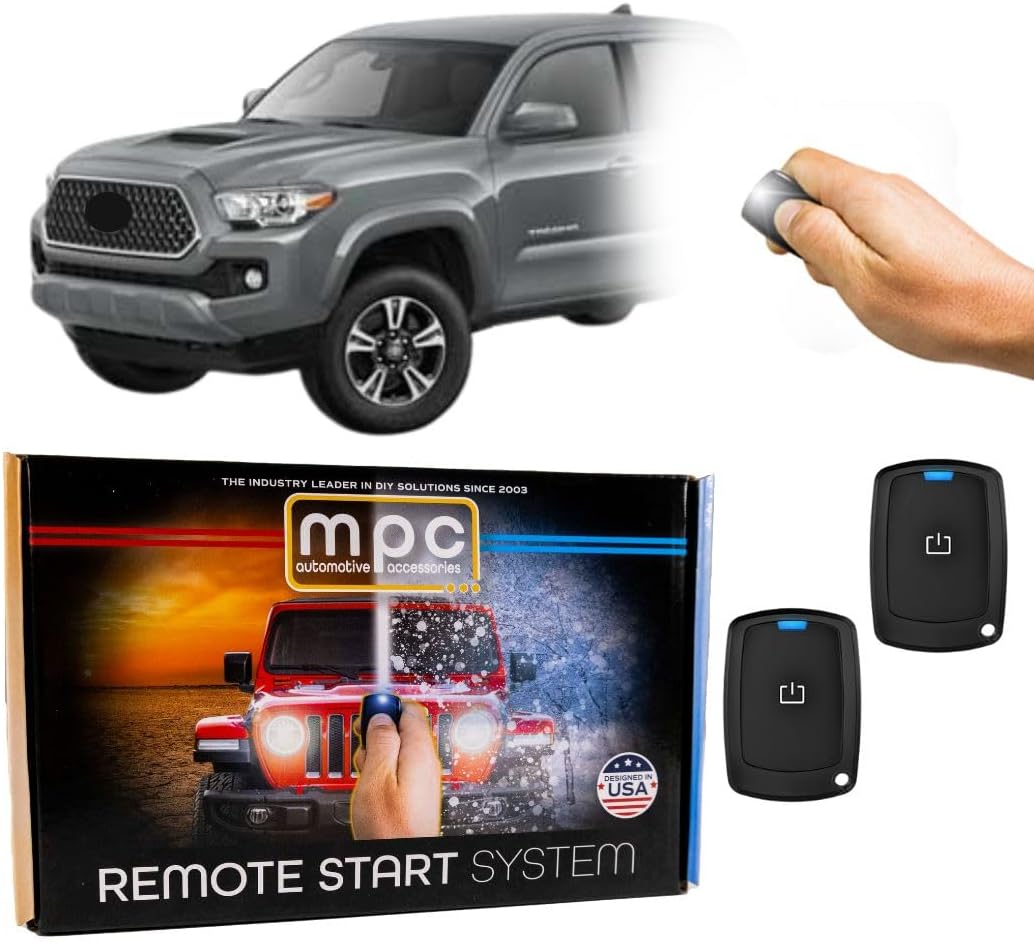 MPC Plug N Play Remote Starter Compatible with 2016-2019 Toyota Tacoma |Push to Start| |Gas| with T-Harness - (2) Ultra-Compact Extended Range 1-Button Remotes - Up to 1,500 ft