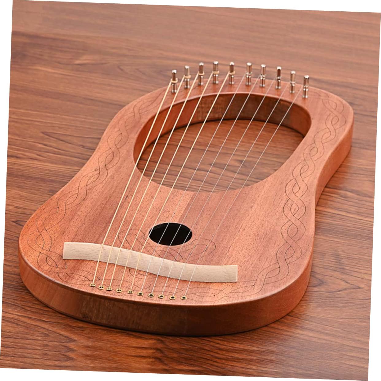 10 Stringed Wooden Harp Lap Harp for Musician for Boys and Girls Adults and Beginners