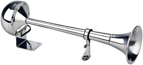 Wolo (110) The Persuader Stainless Steel Single Trumpet Horn - 12 Volt, Low Tone