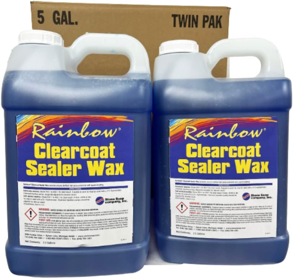 RAINBOW Clearcoat and Sealer Wax for Self-Service Low and High Pressure Applications, 2.5 Gallon Two Pack, (5 Gallon Total)