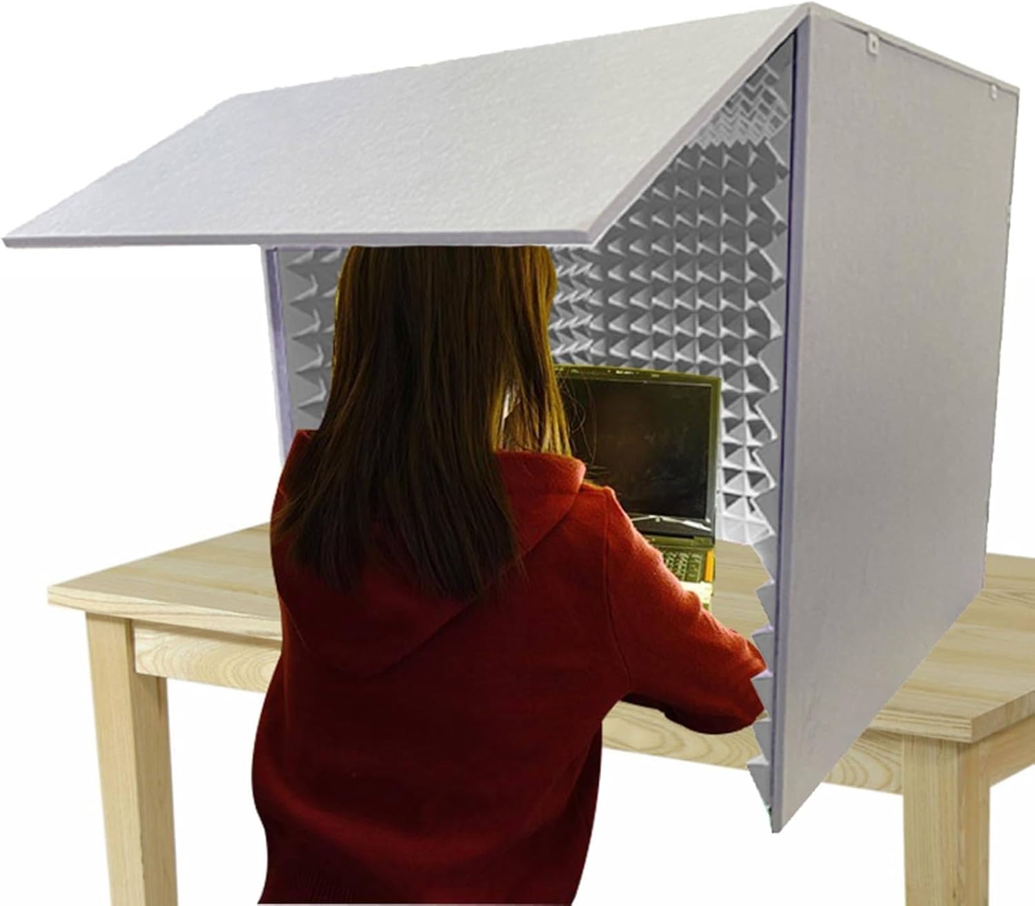 Portable Vocal Booth Sound Booth Recording Equipment, Desktop Soundproof Cover, Vocal Absorbing Shield, Microphone Isolation Booth Box, for Home Studio, Music Recording,Grey