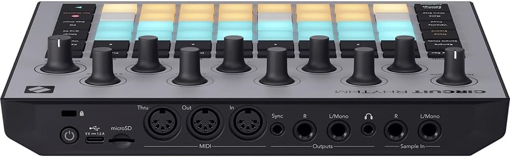 Novation AMS-CIRCUIT-RHYTHM Circuit Rhythm Sampler and Groovebox with 8 Sample Tracks and Sequencer Bundle with 2 YR CPS Enhanced Protection Pack