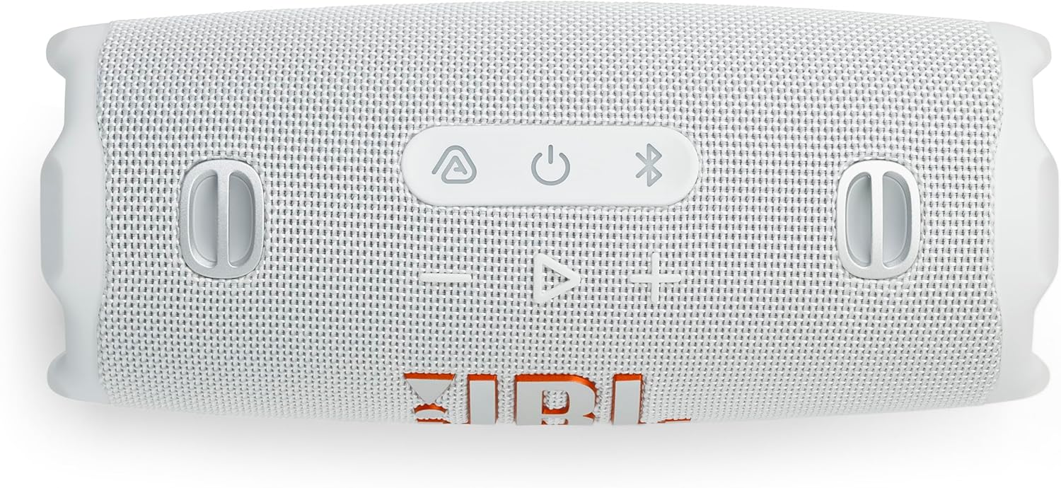 JBL Charge 6 - Portable Waterproof & Drop-Proof Bluetooth Speaker, Bold Pro Sound with AI Sound Boost (White) (Renewed)