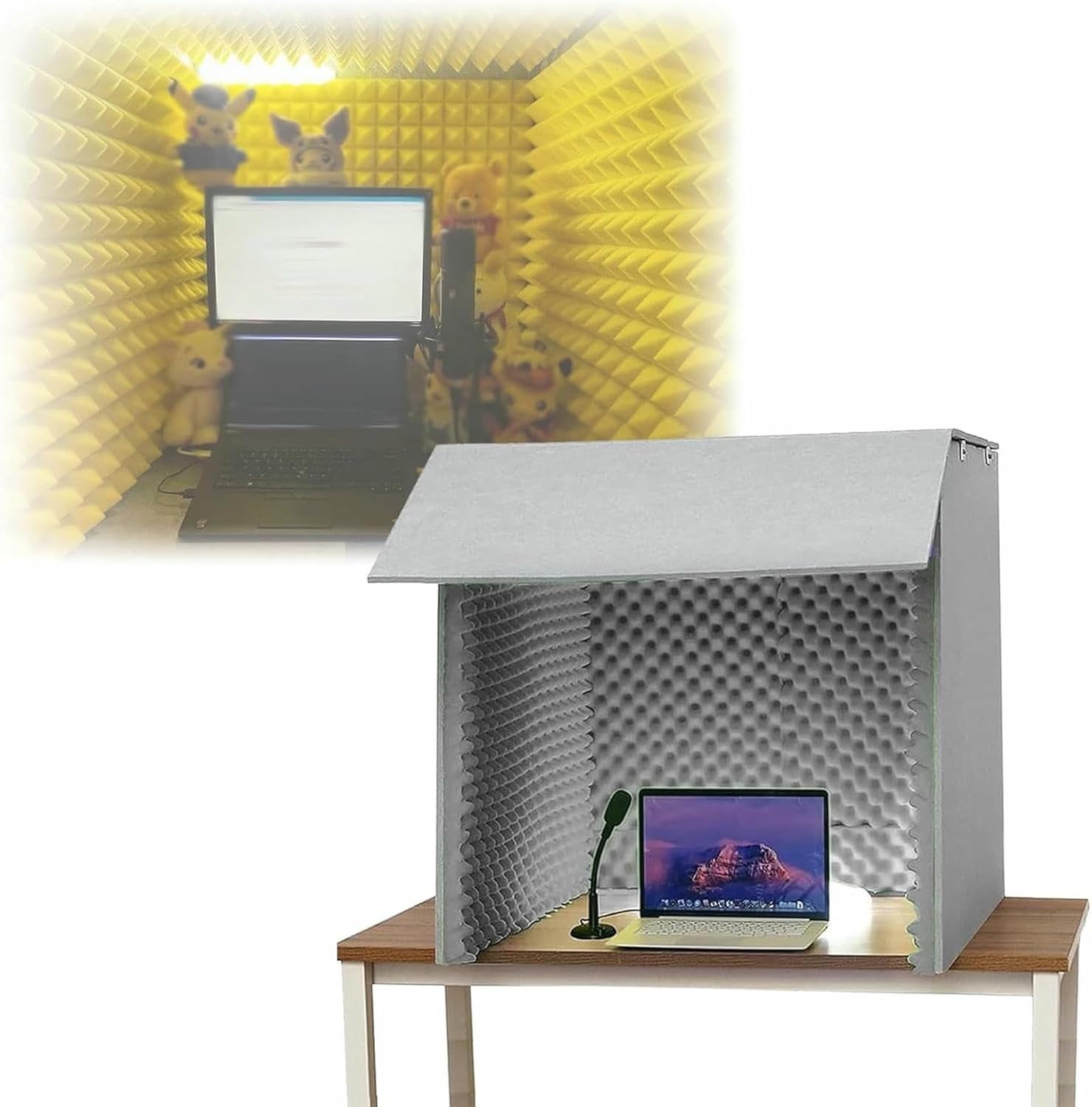 Microphone Isolation Screen Studio Professional Vocal Booth, Panel, for Vocal/Acoustic Recording Podcast Singing Gaming