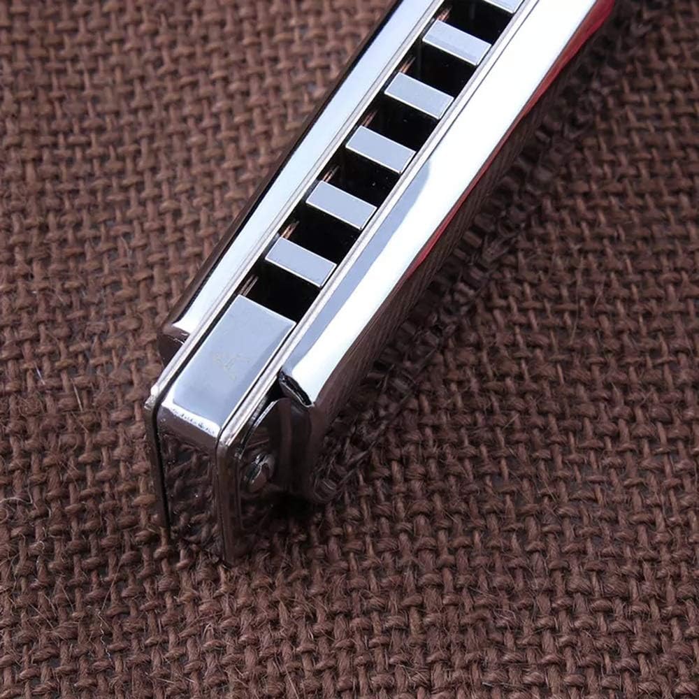 Harmonica Diatonic 10 Hole T006 Harmonica Brass Comb Reeds Mouth Organ Key C Blues Harp Musical Instruments (Color : Key EB)