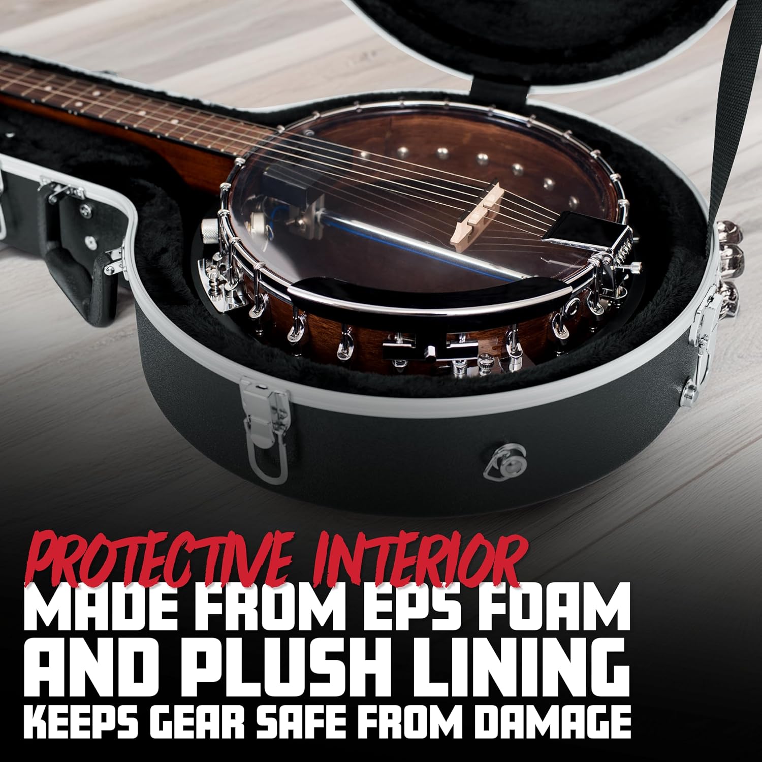 Gator Cases Deluxe ABS Molded Case for Full Size Banjos (GC-BANJO-XL)