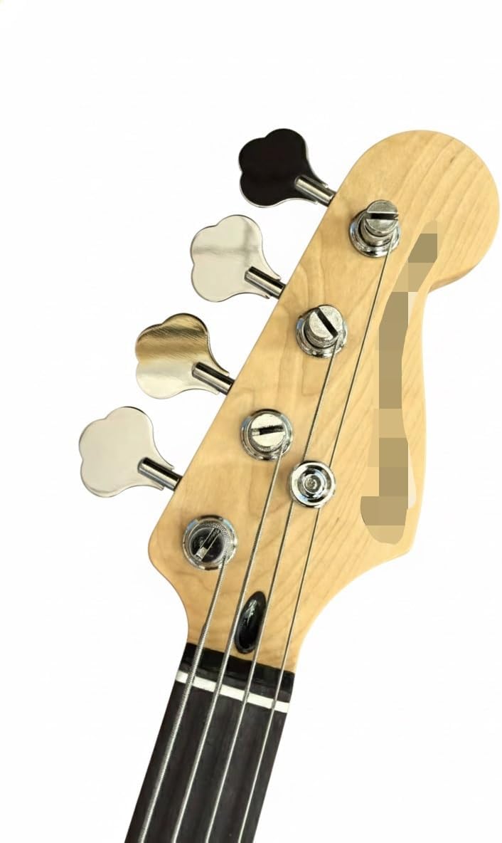 Electric Bass Guitar Natural Solid Mahogany Body PJ Pickups Fretless & Fretted Options(Fretless)