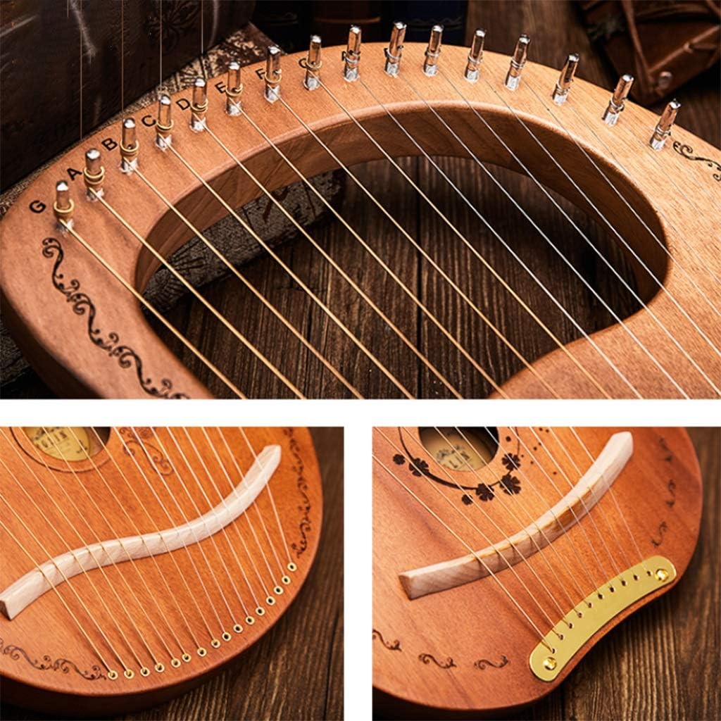 JOYGOOD Harp Autoharps Lyre Plate-Type Small Stringed Instrument, Humanized Design of The Harps, with Performance Package, Strings, Tuning Wrench (Color : Natural, Size : 16 String)