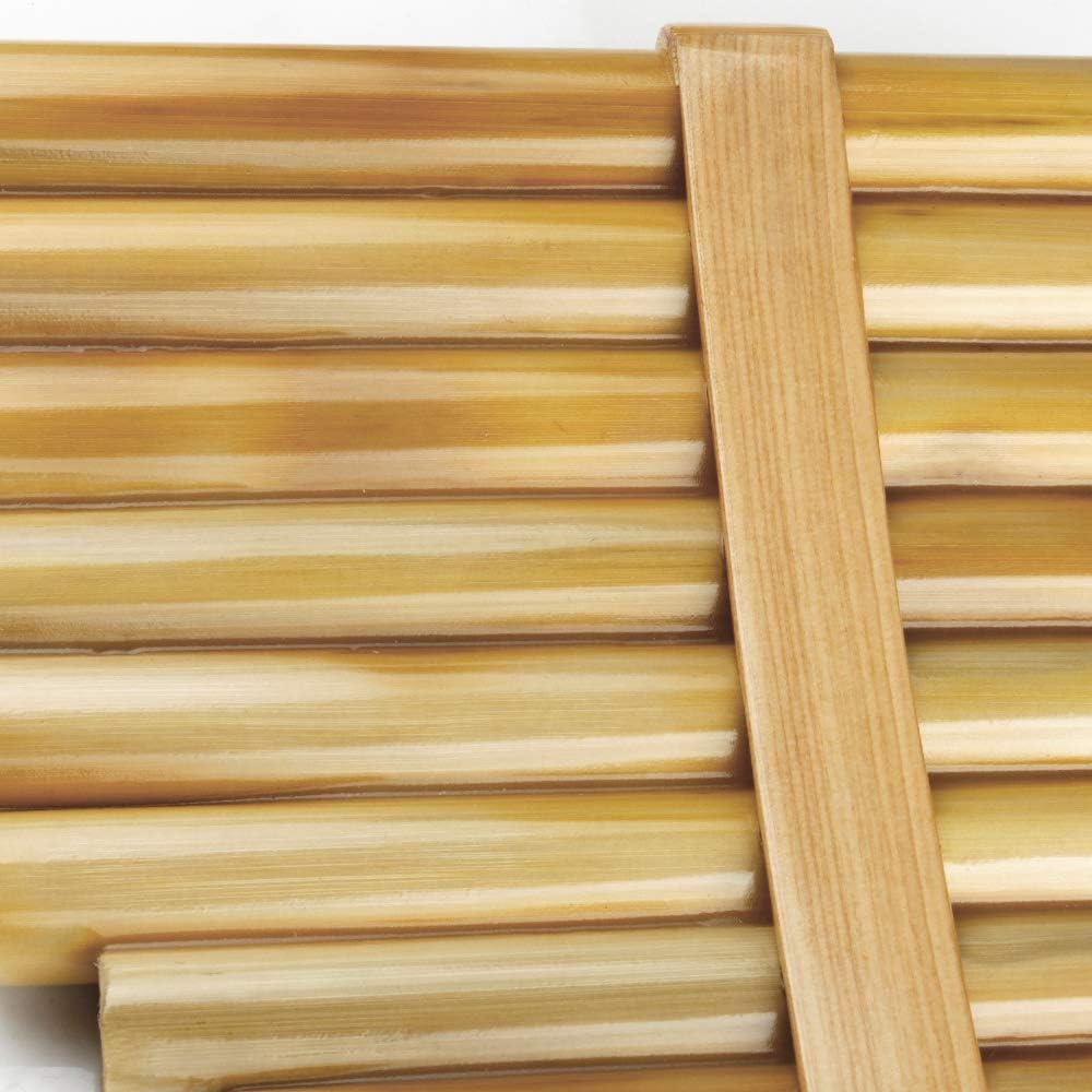 Upscale Romanian Folk Instrument Natural Reed Pan Flute Panpipes G Key Wind Pan flute Flauta Handmade (22 Pipes Left Hand, Wood)