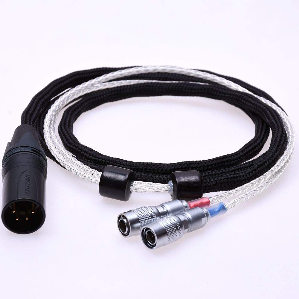 16 Cores Silver Plated Cable Compatible for Mr Speakers Ether Alpha Dog Prime Dan Clark Audio Headphone (1.2M, 4Pin XLR Balanced)