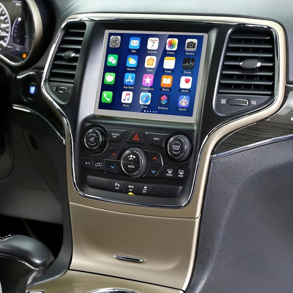 PHEZEN 8.4 inch Touchscreen Car Stereo Fit for Jeep Grand Cherokee 2015-2021, Android 14 Double Din Car Radio with Carplay & Android Auto in-Dash Navigation BT Mirror Link WiFi Backup Camera 4+64G