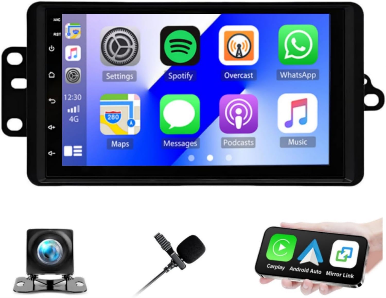 Car Radio Stereo for Chevrolet Chevy Impala 2000-2005 with Wireless with Carplay Android Auto, 7’’ Touch Screen Upgrade for Impala GPS, WiFi, BT, FM, SWC, Mic, Backup Cam