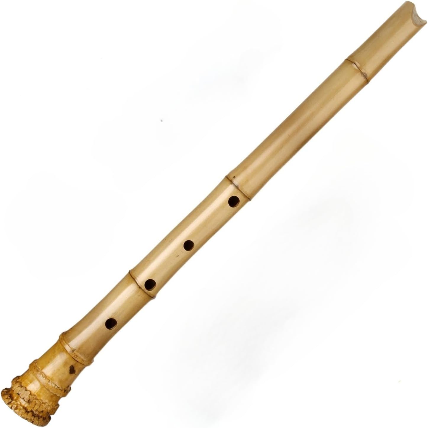 Shakuhachi Bamboo Flute 5-Hole Vertical Woodwind Instrument, 1.8 Shaku (≈54 cm) with Root End – Traditional Japanese Style Pentatonic Sound