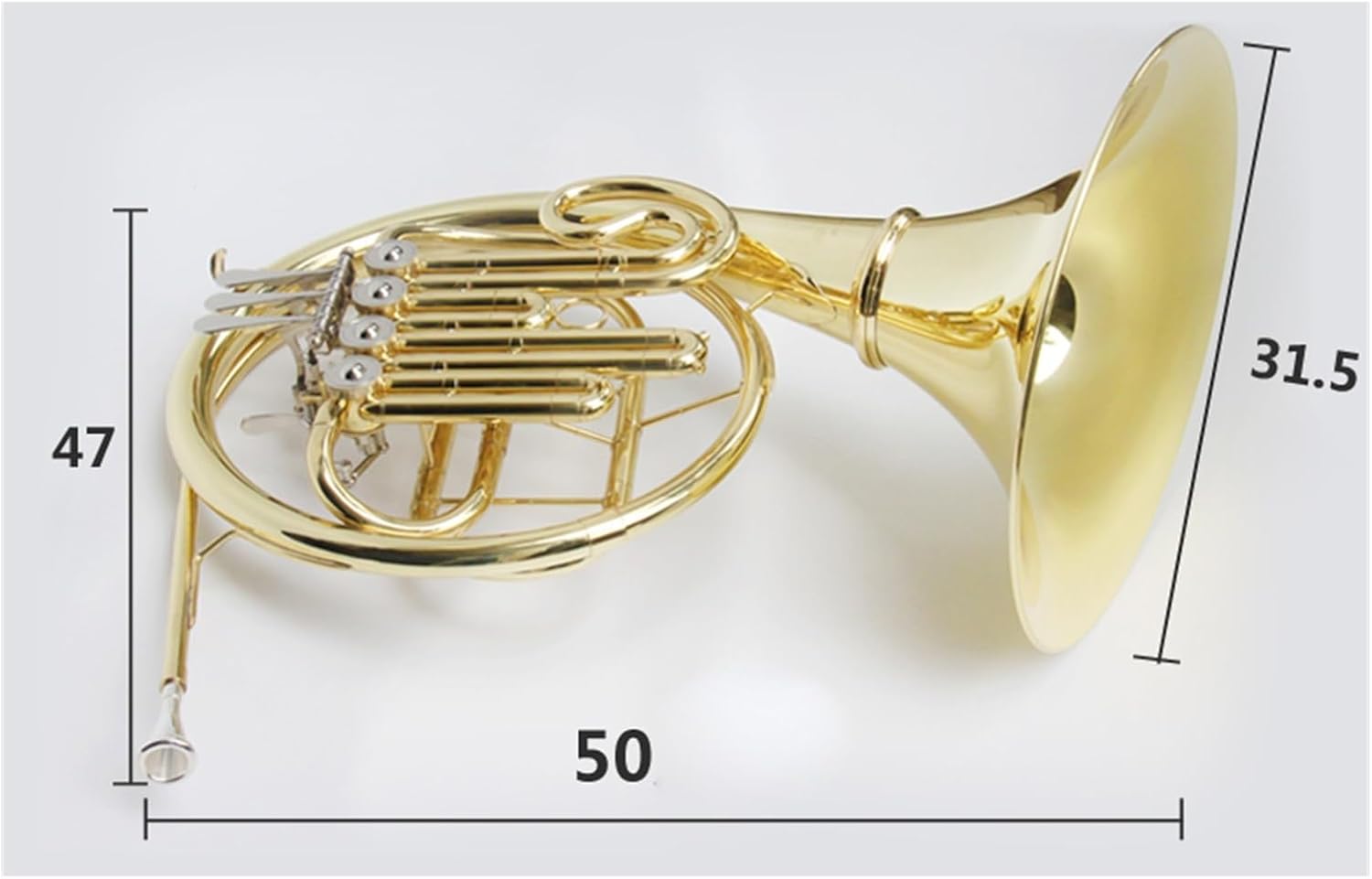 French Horn Instrument B flat 4 keys single row