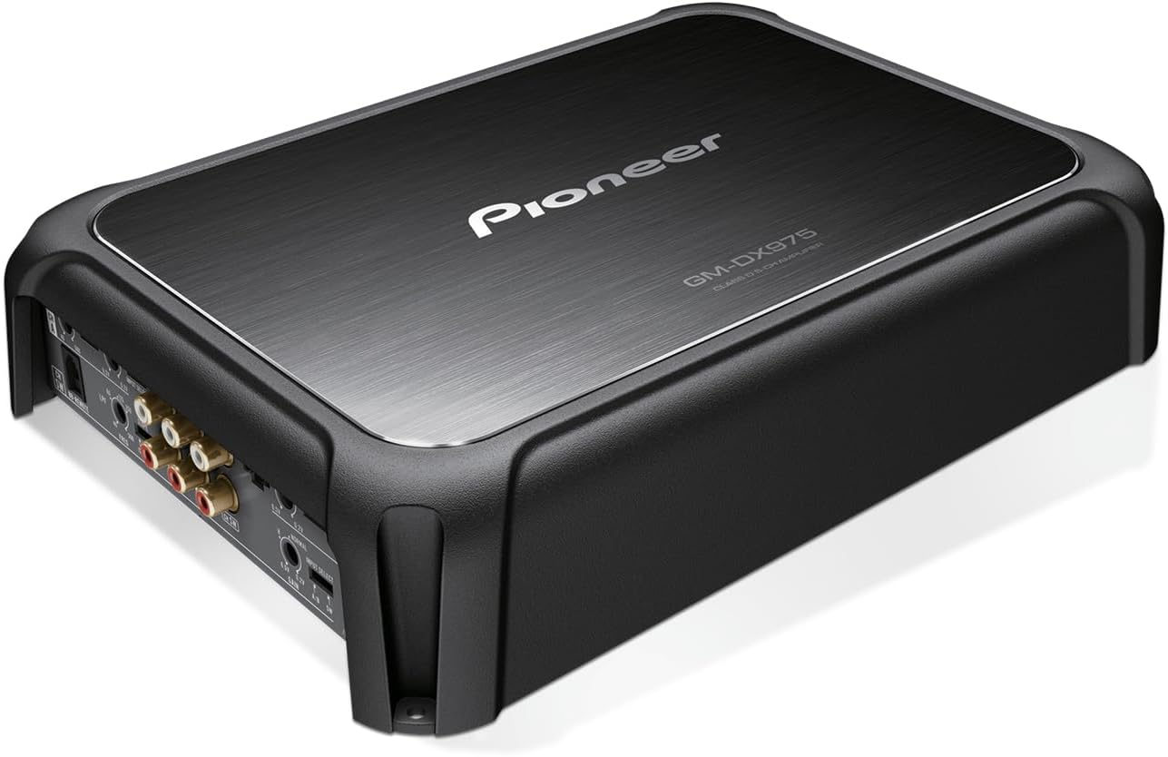 Pioneer GM-DX975 5-Channel Car Amplifier – 2000W Max, Efficient Class D, Bass Boost Control, Remote Bass Knob Included, Hi-Res Certified, Gold terminals, Full System amp with bass Control