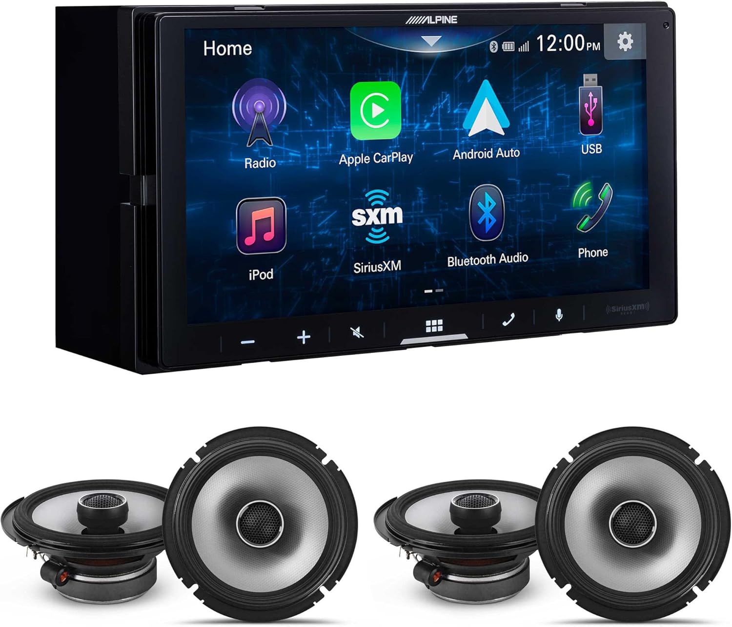 Alpine ILX-W670 Digital Receiver & (2 Pair) S2-S65 6.5