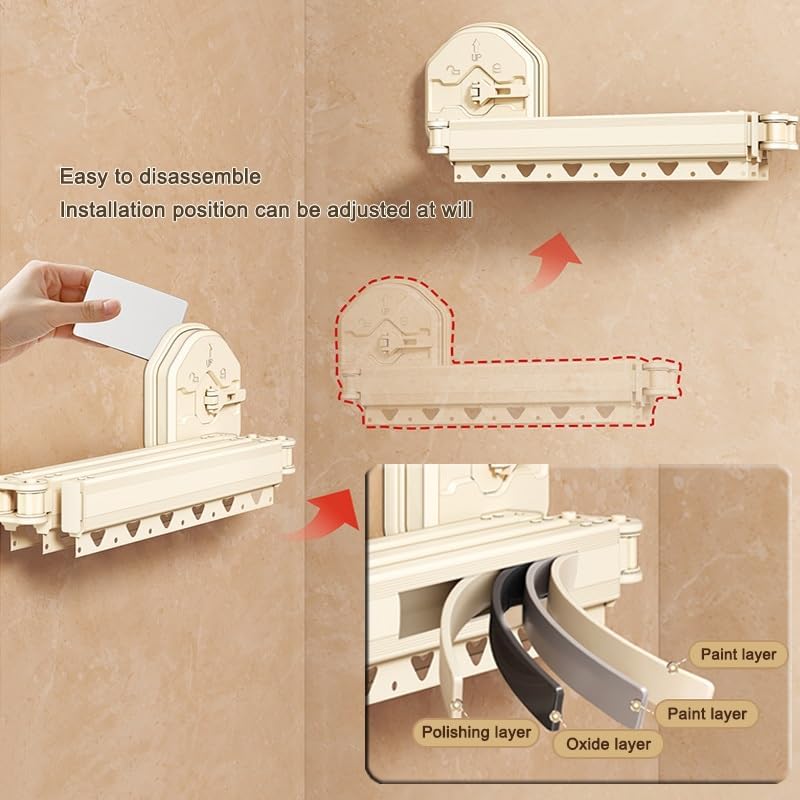 Folding Shower Curtain, Wall Mount Corner Water Proof Curtain, 360° Adjustable Angle Hanging Privacy Partition Panel for Bathroom Bathtub Dressing Room(Beige-B,140-180cm(200cm))