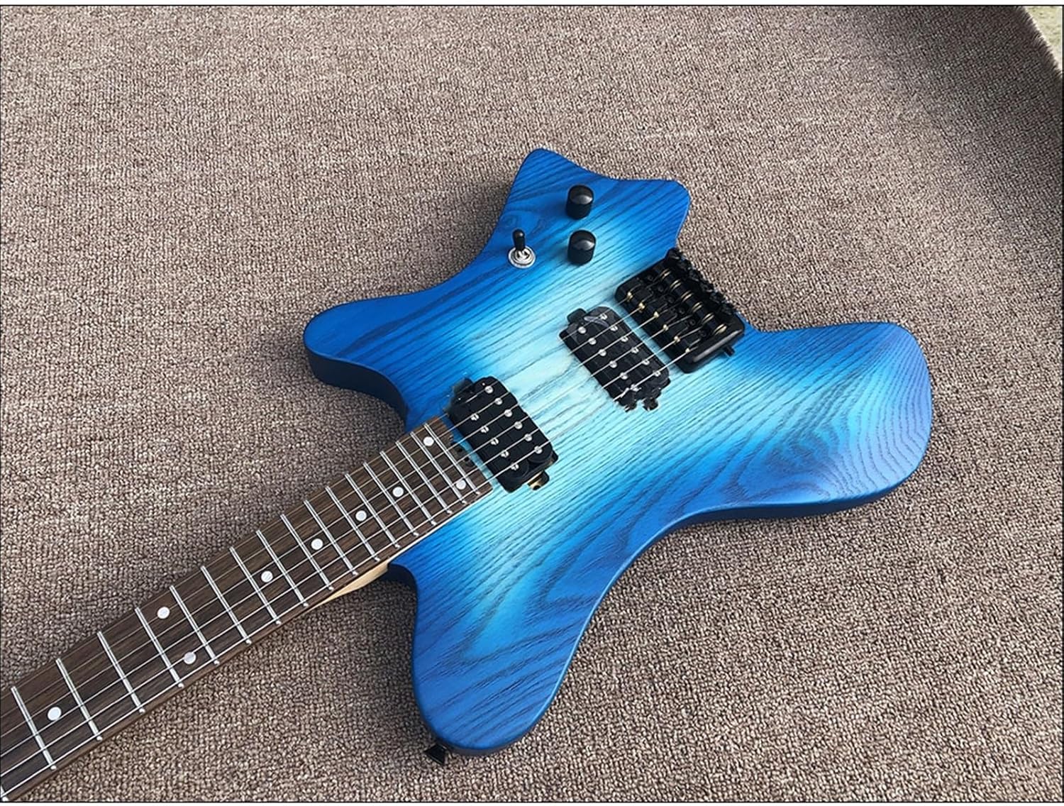 6 Strings Headless Electric Guitar Portable Travel Guitar Musical Instrument Professional Headless Guitar (Color : 02)