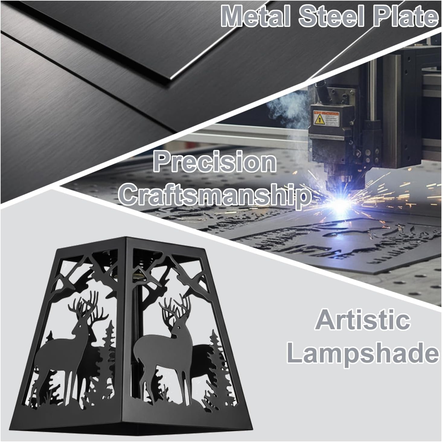 Wall Lamp Plug in,Deer Metal Wood Shelf Bracket Rustic Wall Sconces,Parchment Shade Farmhouse Wall Sconces Set of Two,Vintage Wall Mount Lights That Plug in,Wall Lamps for Living Room,Bedroom