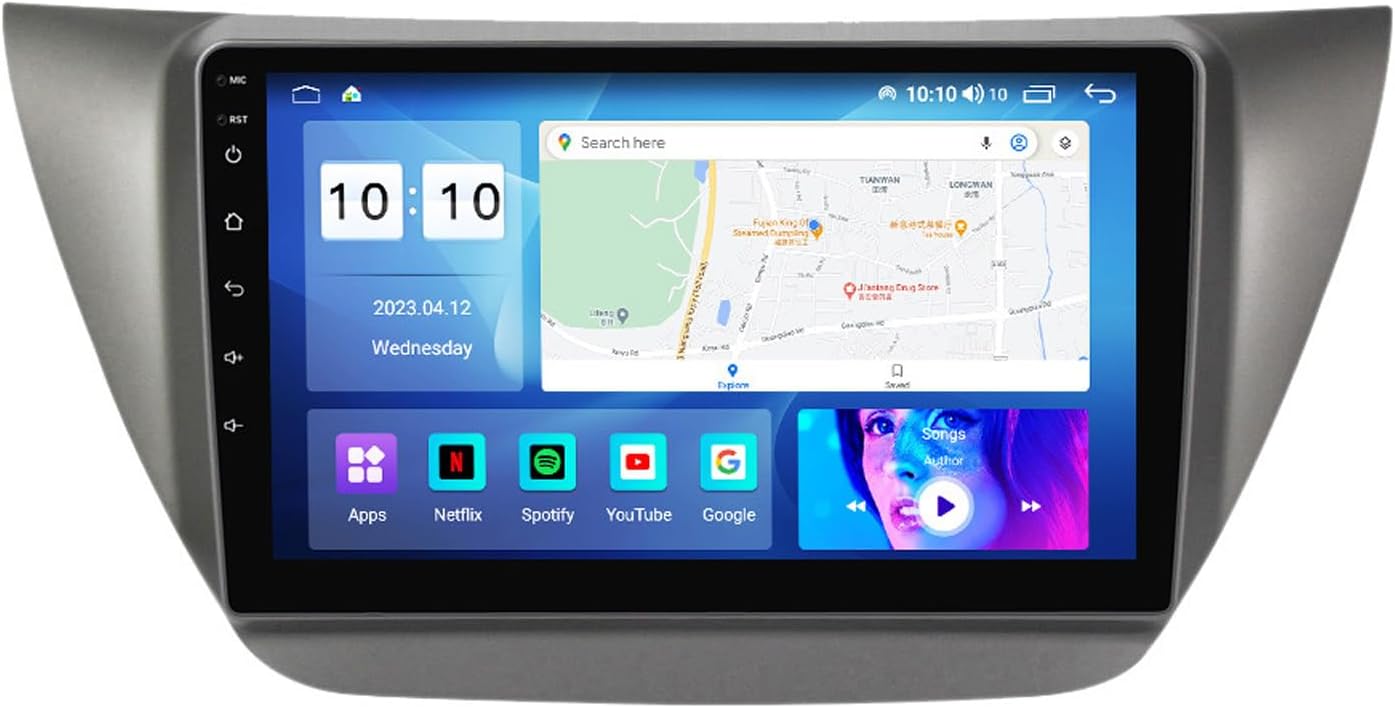 Car Stereo 10 inch Display for Android 12 with GPS Navigation Car Play Bluetooth FM/AM Radio 5G WiFi Android Auto for Lancer IX 2006-2010