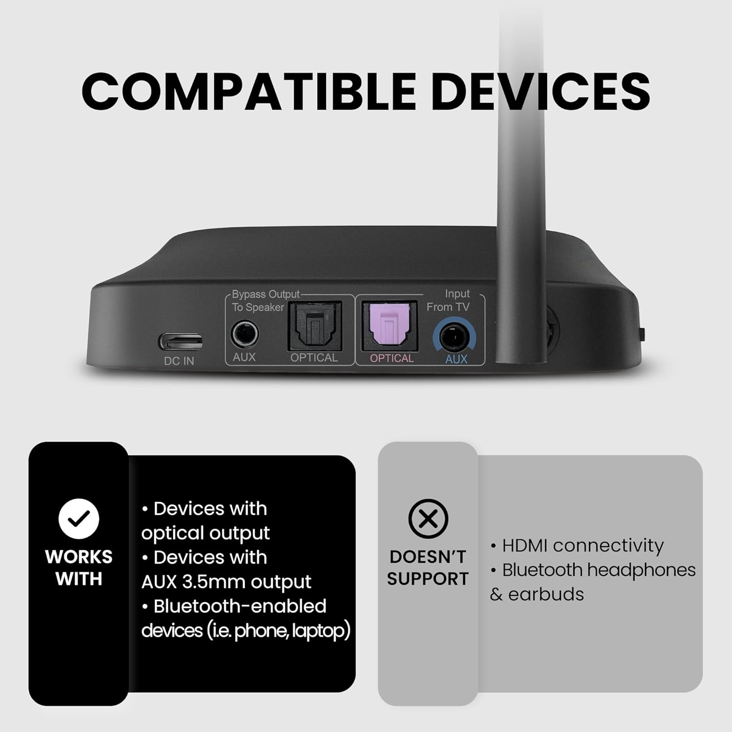 Avantree Quartet 2 - Wireless Group Listening Headphones & Transmitter for TV, Church, Classroom, Silent Discos, Plug & Play, 2.4GHz Expandable Multi-Headphone System with Low Latency & Clear Voice