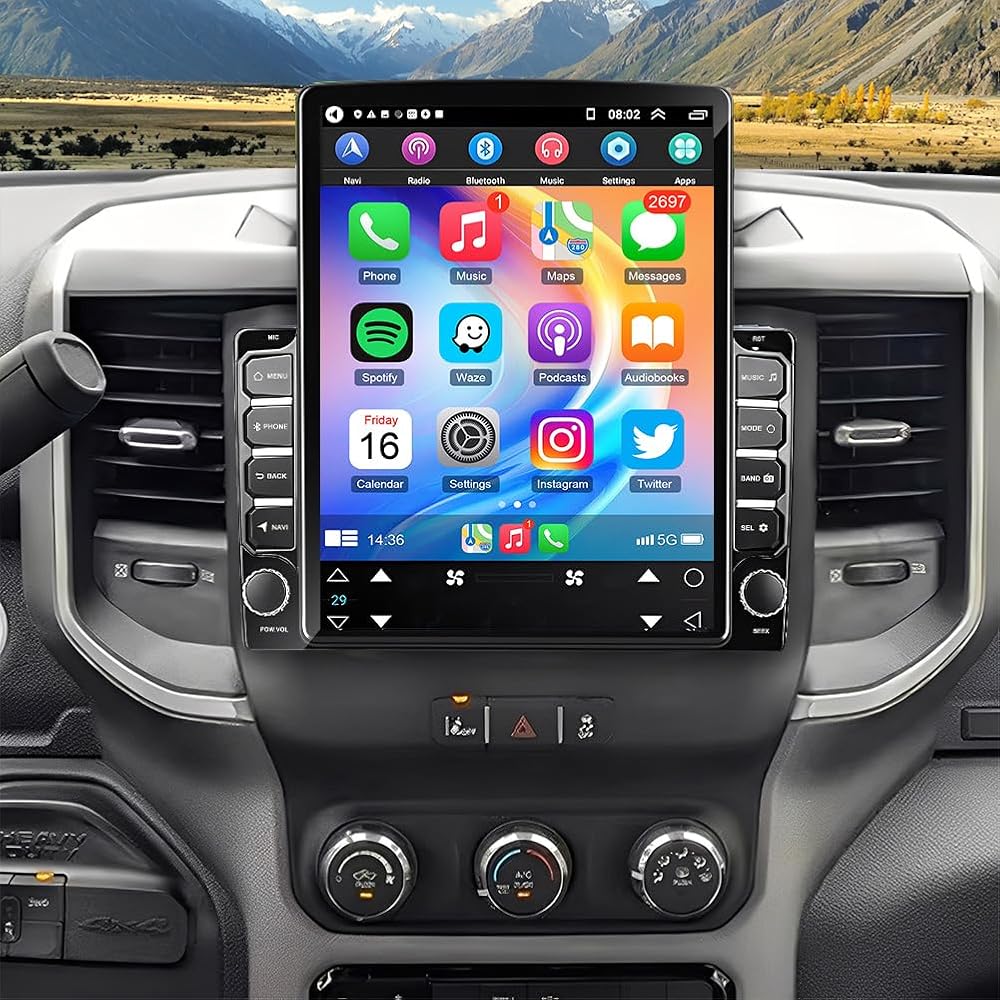 2+64G Android 15 Car Stereo Radio fit for Dodge Ram 1500 2500 3500 2019-2024 9.7