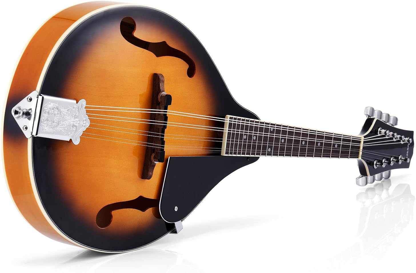 Donner A Style Mandolin Instrument Sunburst Beginner Adult Acoustic Mandolin Musical Instrument Mahogany 8 String, Bundle With Tuner String Bag Guitar Picks,DML-1