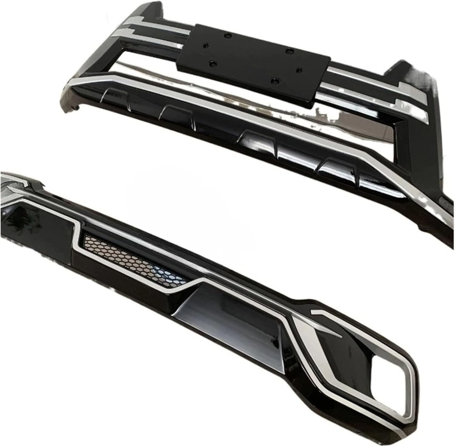 Spoiler Lip Compatible For Toyota highlander 2018-2020 Front Rear Bumper Gloss/Matte Black/Carbon Fiber Look/White Car Splitter(One set black)