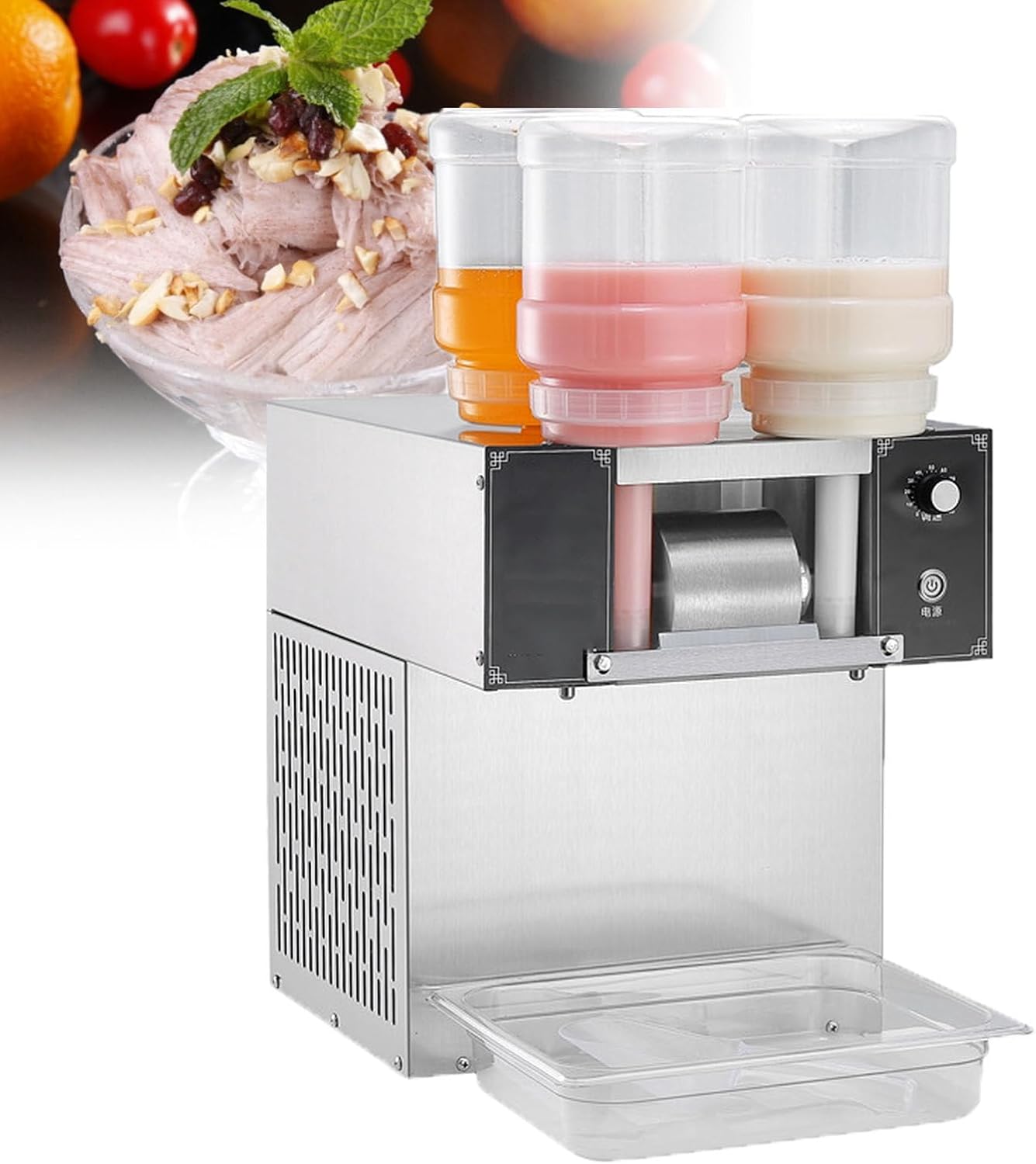 Commercial Snowflake Ice Machine - Ice Maker and Crusher Shaver for Restaurants, Supermarkets, Cafes - 1200W