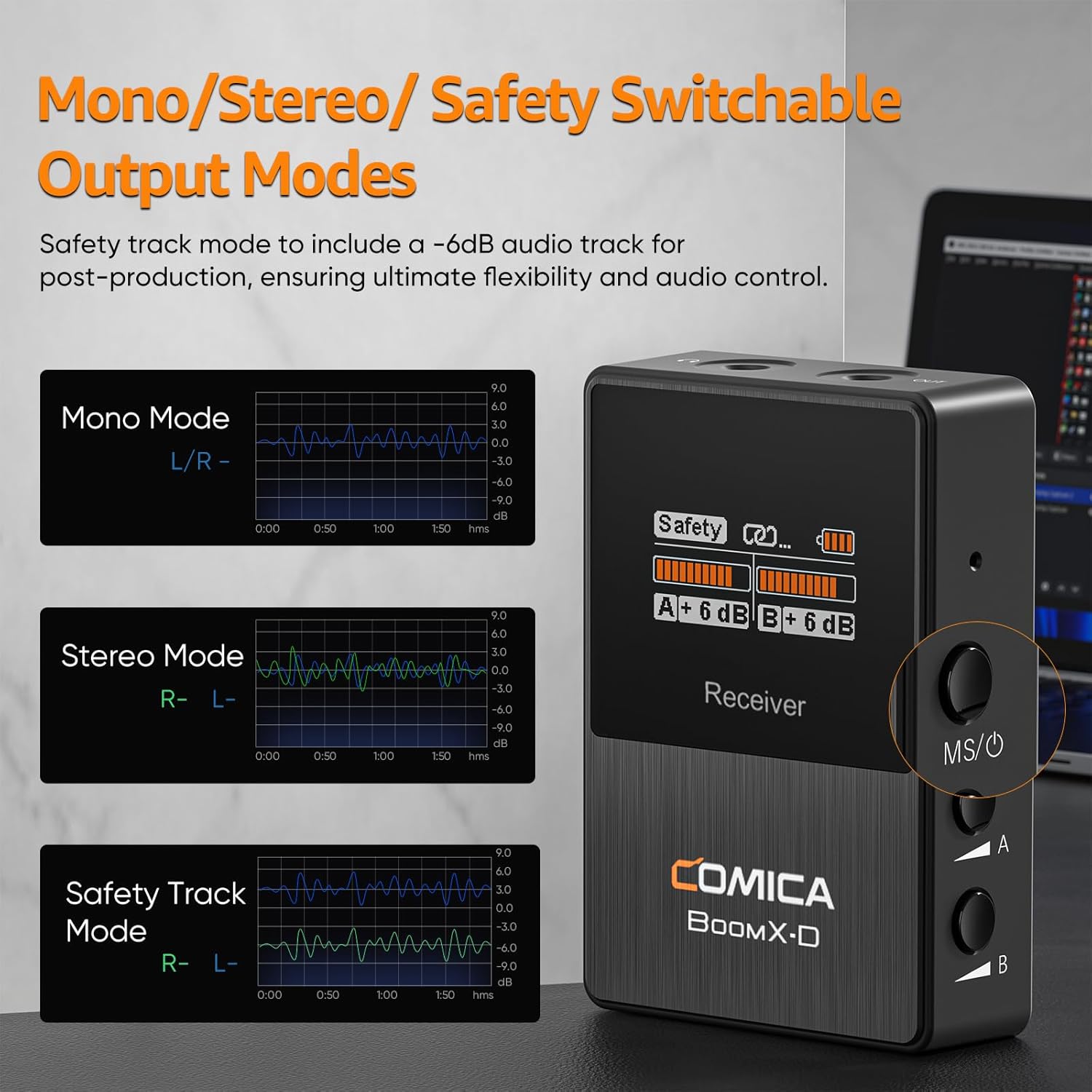 COMICA BoomX-D2 Wireless Lavalier Microphone for iPhone, Android Camera, Dual Lapel Mic System with 2 Transmitters, 656ft Stable Range, Noise Cancelling, Ideal for Vlog, YouTube, Content Creators