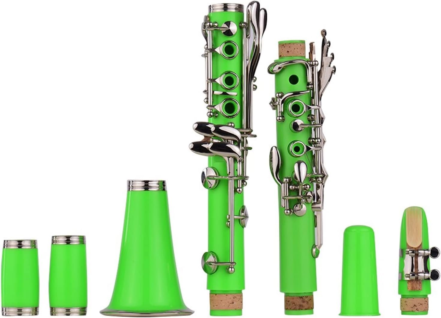 KESHUO Bb Flat 17-Key Clarinet with Carry Case Gloves Cloth Mini Screwdriver Reed Case 10pcs Reeds Woodwind Instrument Flute Student Standard Clarinet Set (Color : White)