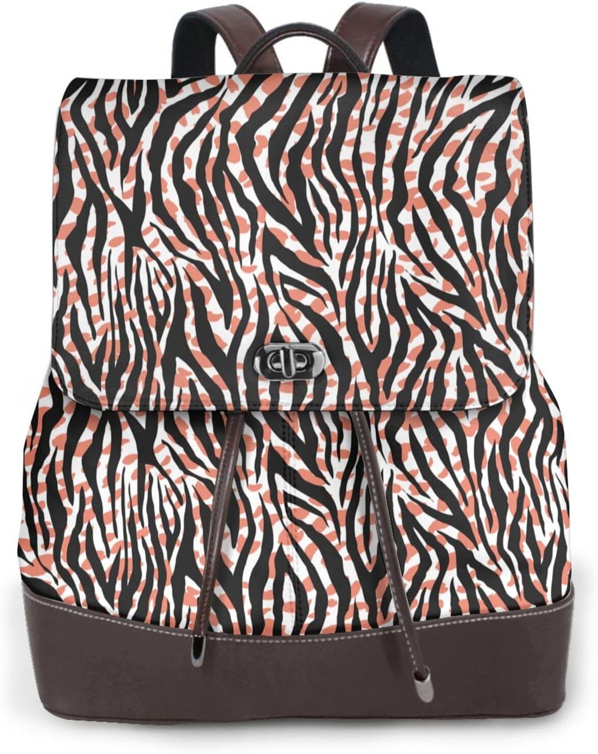 Zebra Skin And Leopard Print for Womens Backpack Purse Microfiber PU Anti-theft Large Fashion Designer Travel Bag Ladies Shoulder Bags