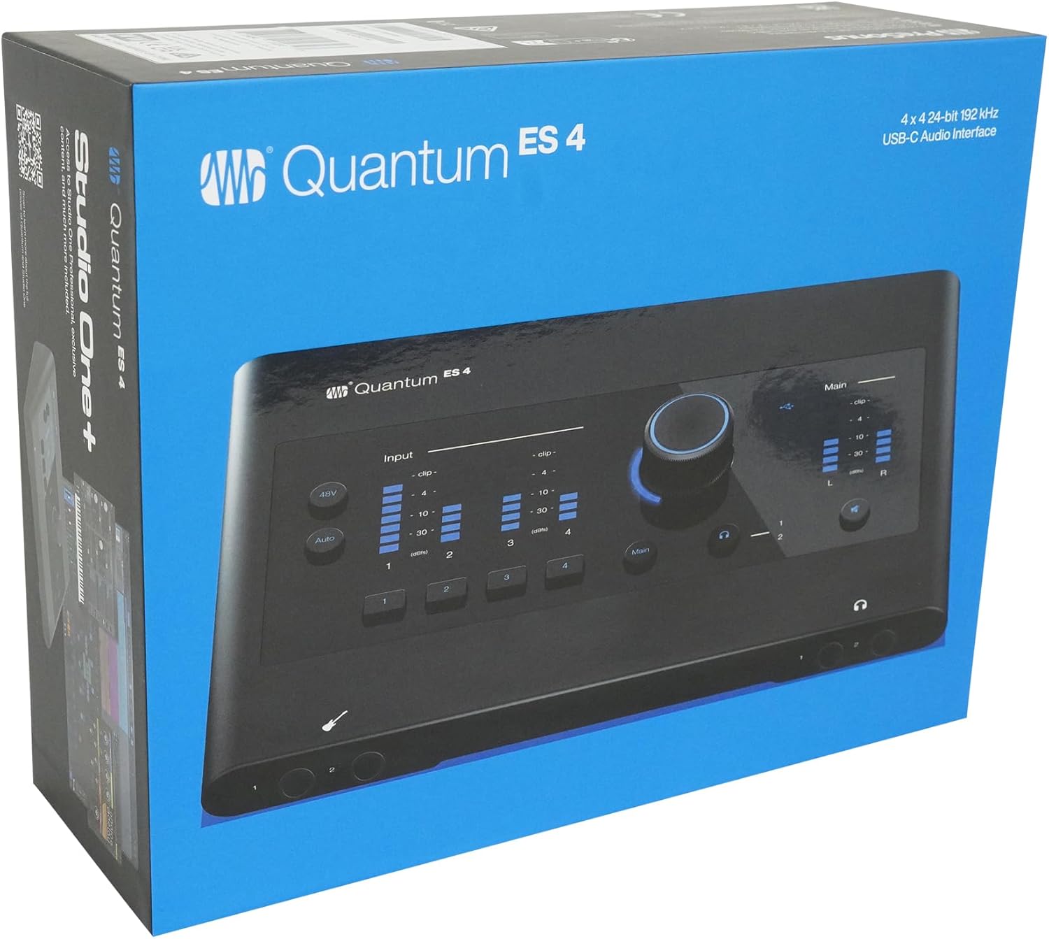 Audiosavings Bundle: (1) Presonus Quantum ES4 4 x 4, 24-bit / 192 kHz USB-C Audio Recording Interface Bundle with (1) Rockville RCM PRO Studio Condenser Microphone w Samsung Capacitors (2 Items)