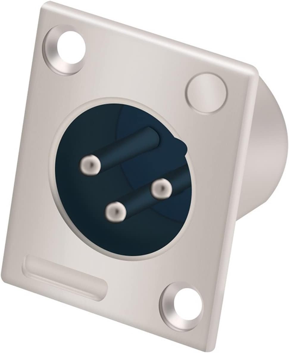 X L R Connector 3 Pin XLR Panel Mount Nickel Plated XLR Chassis Male Plug Wire Connector 10Pcs