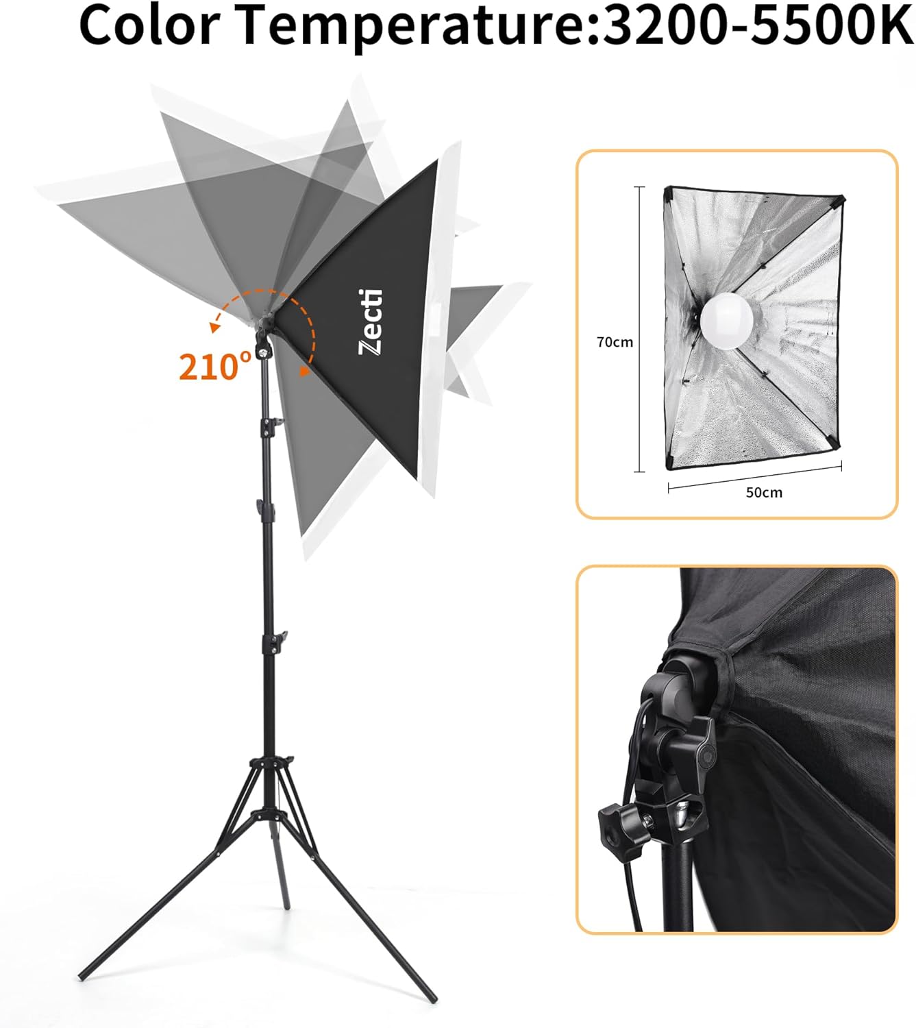 Softbox Lighting Kit 2Pcs 27” x 20” Professional Soft Box | 3200K-5500K 85W LED Bulbs & 82” Light Stand with Remote/Studio Lights for Photography/Video Recording/Live Streaming