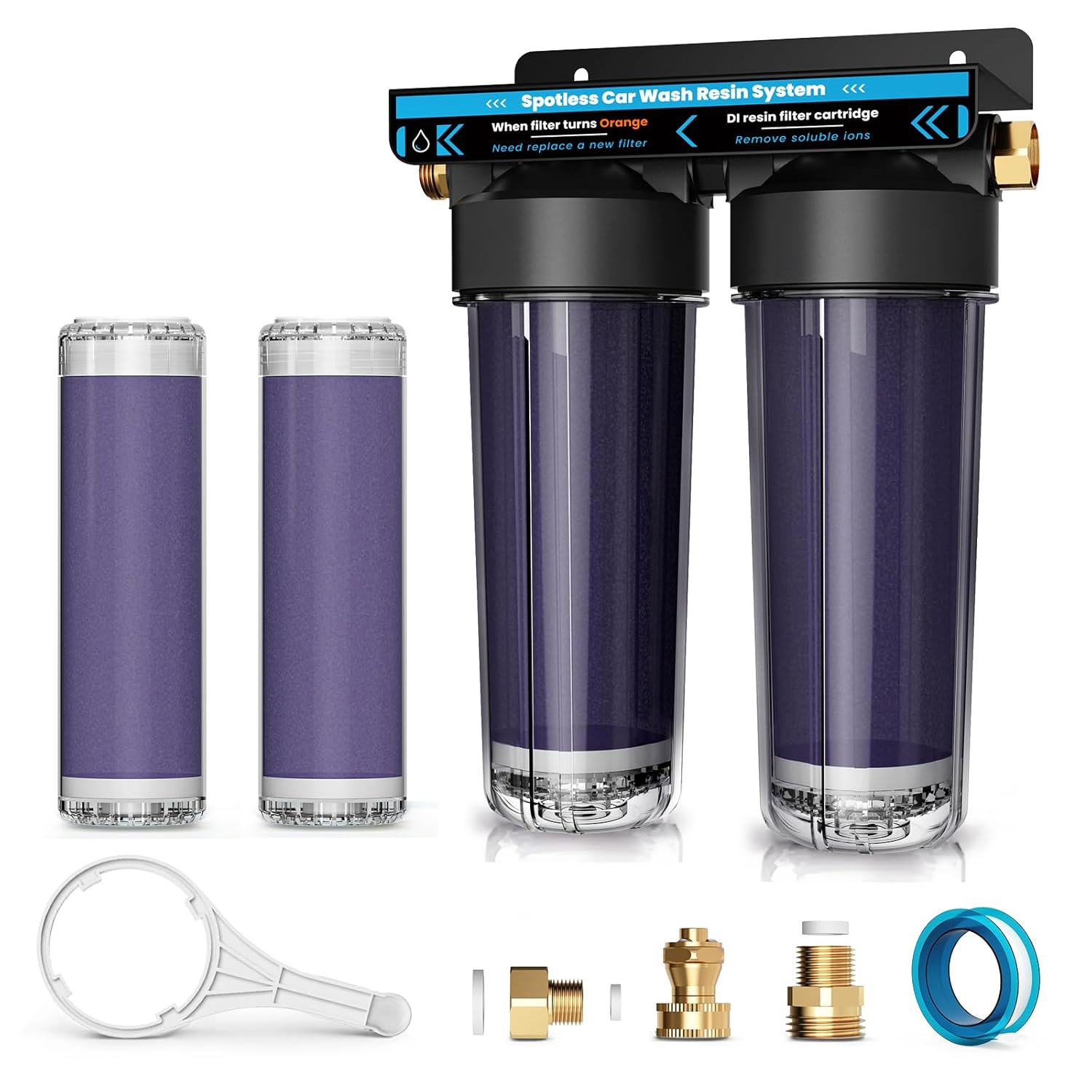 Deionized Spot-Free Car Wash Rinse System, Spotless Water System for Car Wash, Portable Water Deionizer for RV, Car,Motorcycles & Auto Detailing