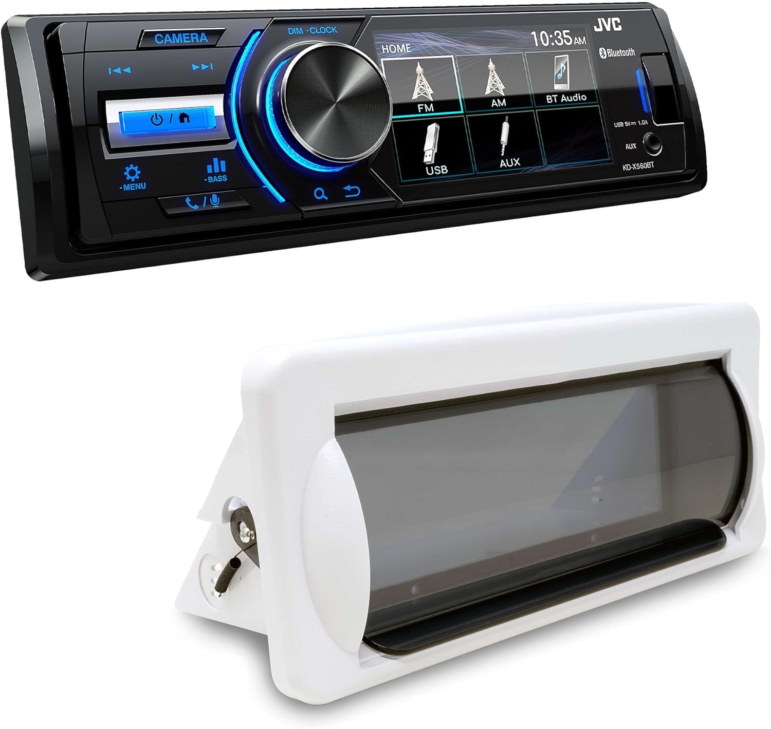 JVC KD-X560BT 1-DIN Digital Media Receiver with Bluetooth, USB, 3