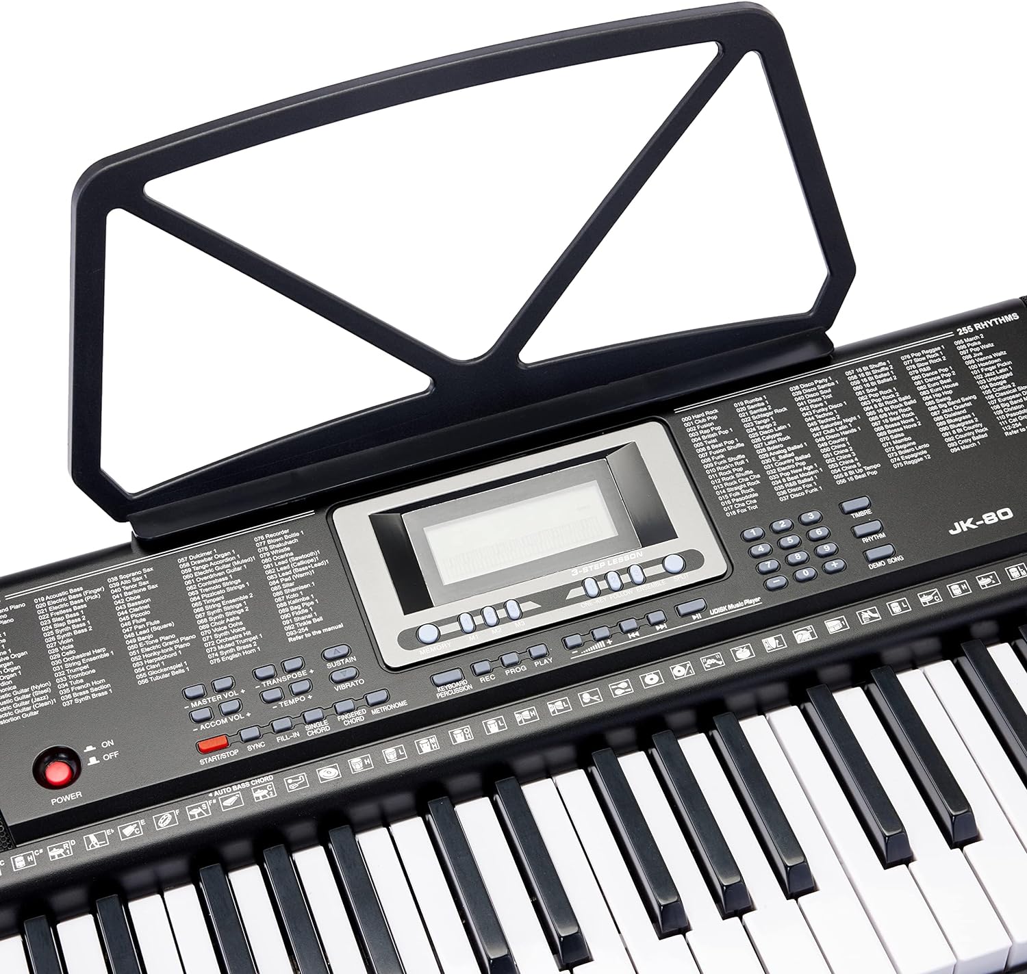 Amazon Basics Electric Keyboard Piano with 61 Keys, Built-in Speakers, Songs for Learning, Black