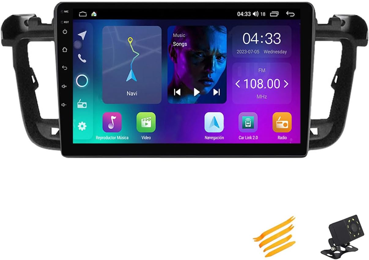 Android 13 Car Stereo Bluetooth Car Play 2 DIN Touch Screen Compatible with Peugeot 508 2011~2018 9in QLED Display Car Radio with Navigation Android Auto FM RDS SWC,4 Core NF1 1G+32G