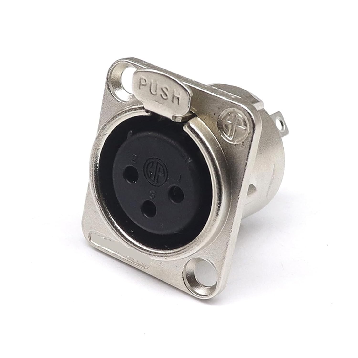 HF XLR 3pin Male Female Panel Microphone Jack Plug Connector Black Silver YS145BG YS146BG Copper Contact XLR Metal Socket(3PIN Silver Female,50pcs)