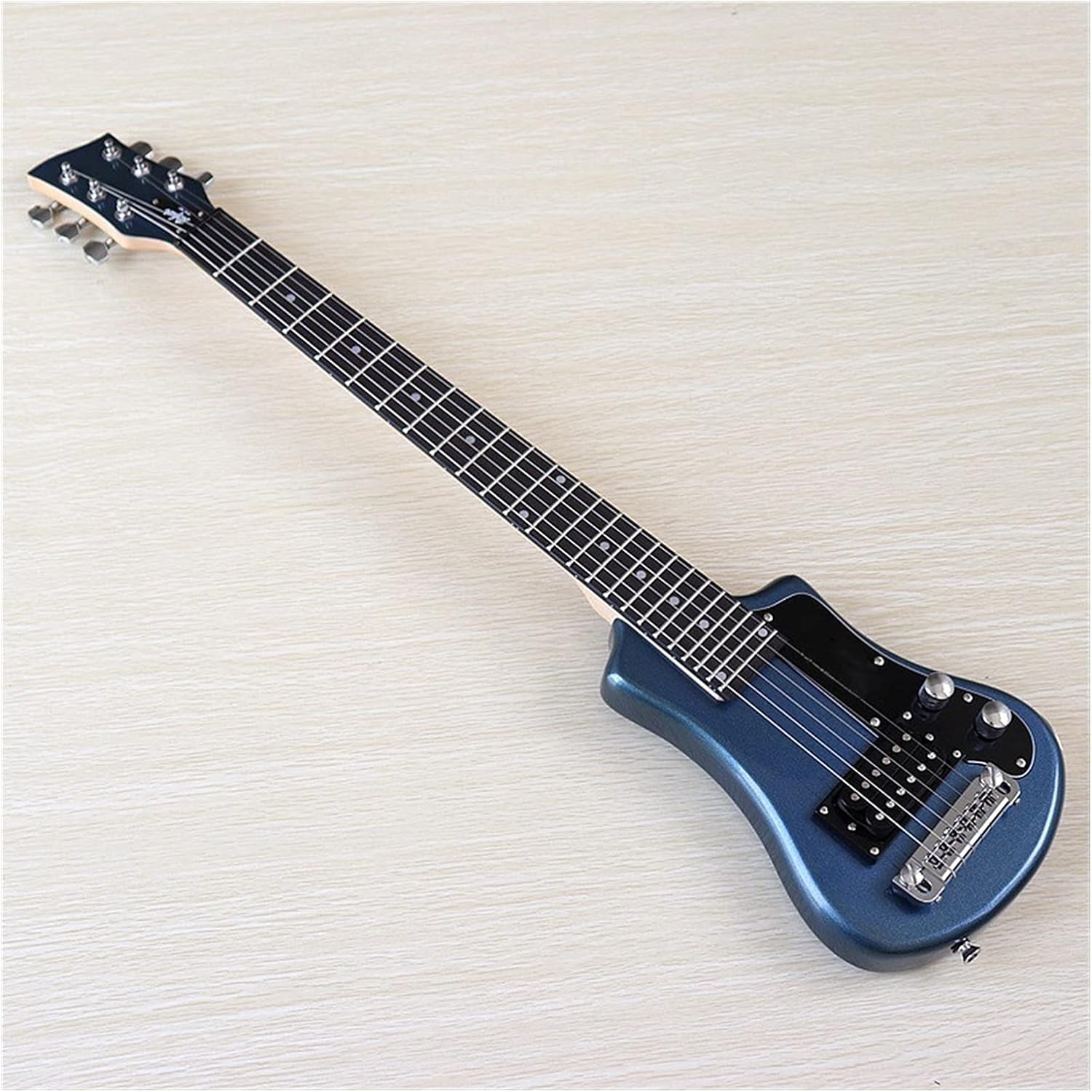 Unfinished Guitar Kit Mini Electric Guitar 34 Inch Basswood Body 6 Strings Wood Guitar Handmade ​Guitar Body (Color : M1 Blue)