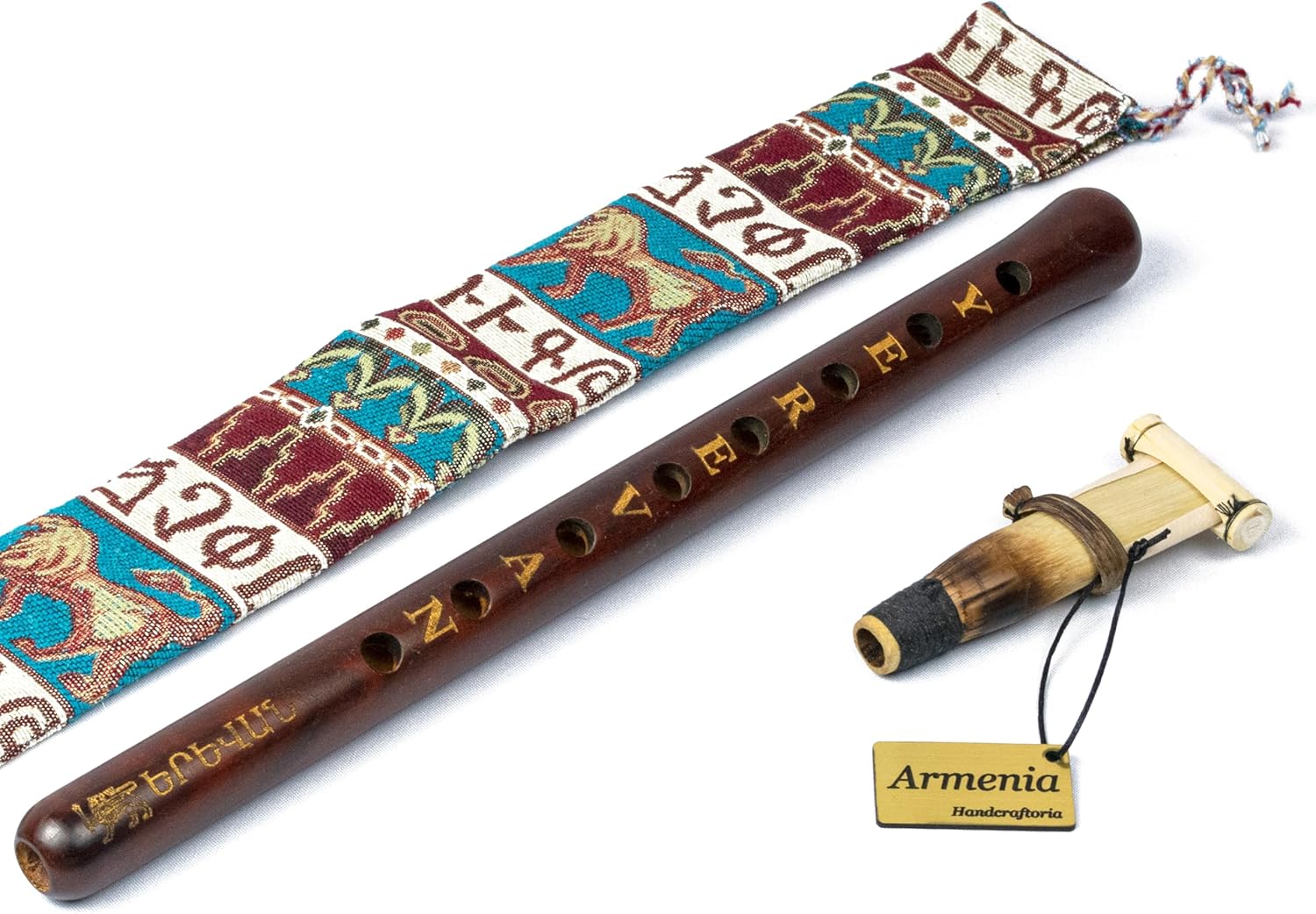 Armenian Duduk SPECIAL EDITION - YEREVAN birthday - handmade from ARMENIA with Playing Instruction - Oboe flute Balaban Woodwind Instrument Apricot Wood - Gift National case