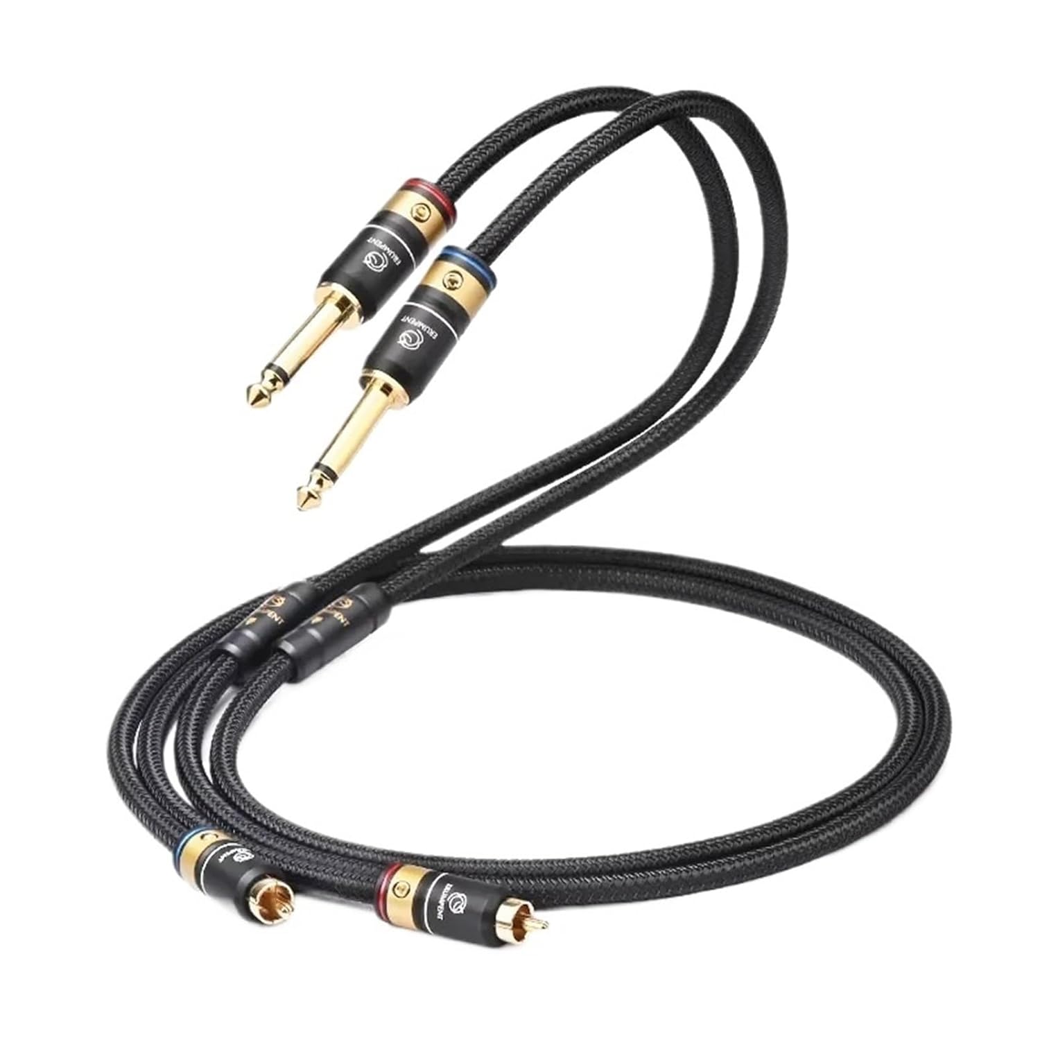 One Pair HiFi 6.5mm to RCA Audio Cable Hi-end OCC Stereo Dual 6.35 TRS to 2RCA Male Wire for Amplifier Mixer Sound Cards(1.5m)
