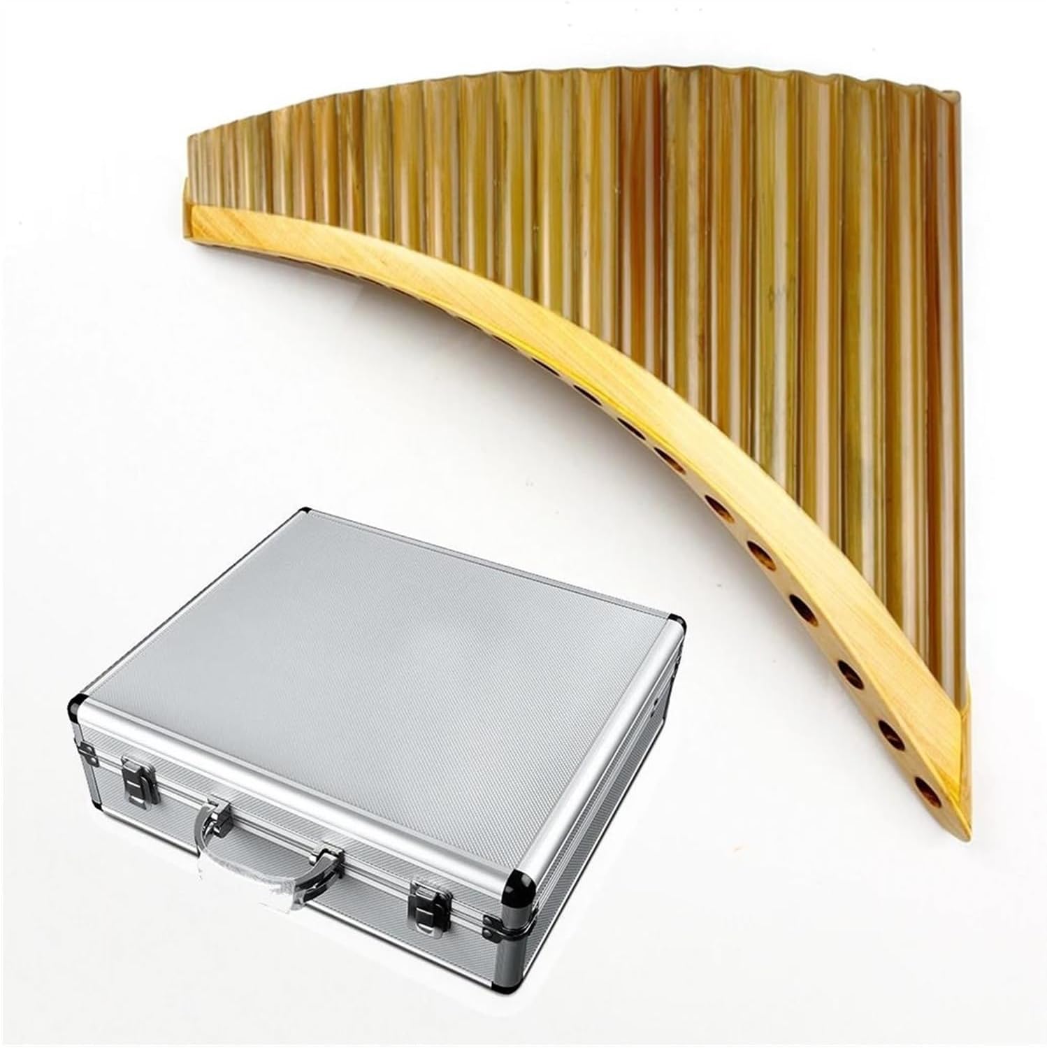 VBDEFRT Yellow 25 Pipes C Key Pan Pipes Woodwind Instrument Chinese Traditional Musical Instrument (Color : Left add box)