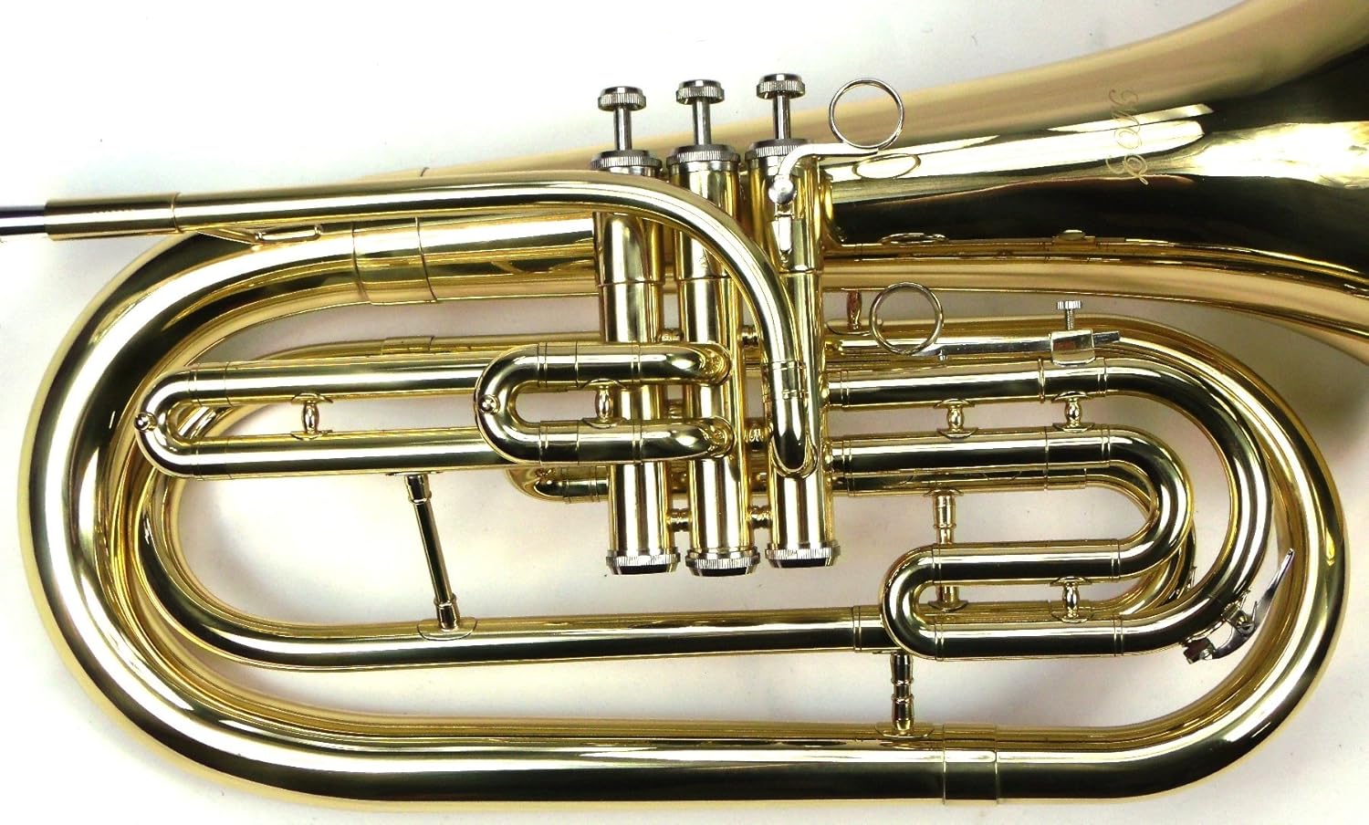 Advanced Monel Pistons Marching Baritone Key of Bb w/Case & Mouthpiece-Gold Lacquer Finish