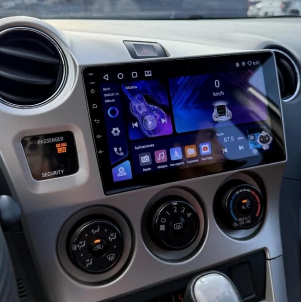 Double Din Car Stereo for 2011 Toyota Matrix Stereo Upgrade 9 inch Touch Screen with Carplay/Android Auto/1080P AHD Backup Camera/GPS Navigator/Bluetooth/WiFi/FM/RDS/SWC/MIC Android 15 4G+64G