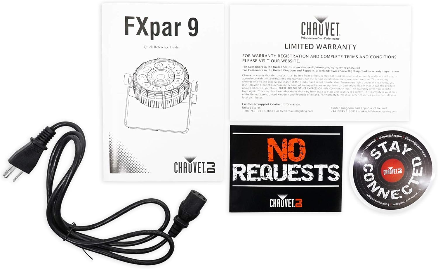 (2) Chauvet DJ FX Par 9 DMX Multi-Effect LED, SMD RGB+UV Strobe Par Lights