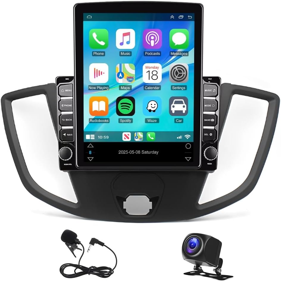 Double Din Car Stereo Radio Compatible for Transit Custom 2013-2019 with CarPlay Android Auto, 9.7