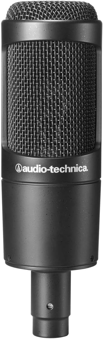 Audio-Technica AT2035 Cardioid Condenser Side-Address Microphone, 20Hz to 20kHz Frequency Response, 120 ohms Impedance - Bundle with Samson PS04 Pop Filter, 20ft Heavy Duty 7mm XLR Microphone Cable